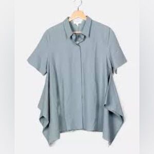 COS Elegant Layering Blouse Size Large in Blue Voluminous and Flowy Top